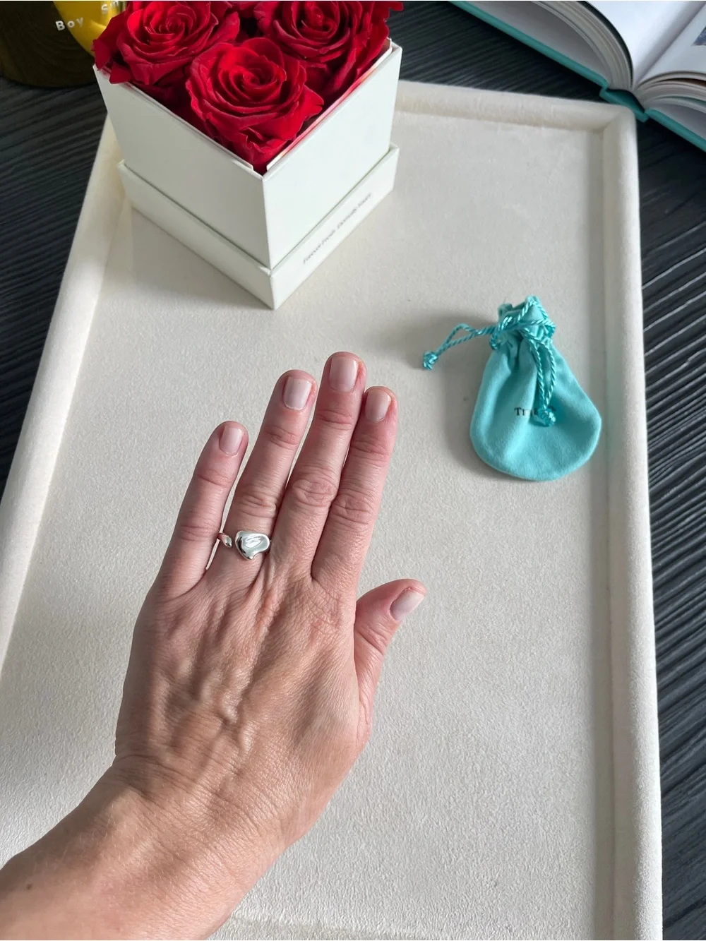 Tiffany & Co. Elsa Peretti Full Heart Ring Sterling Silver Size 5